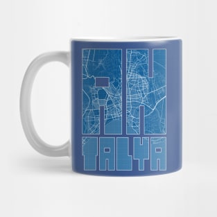 Antalya, Turkey Map Typography - Blueprint Mug